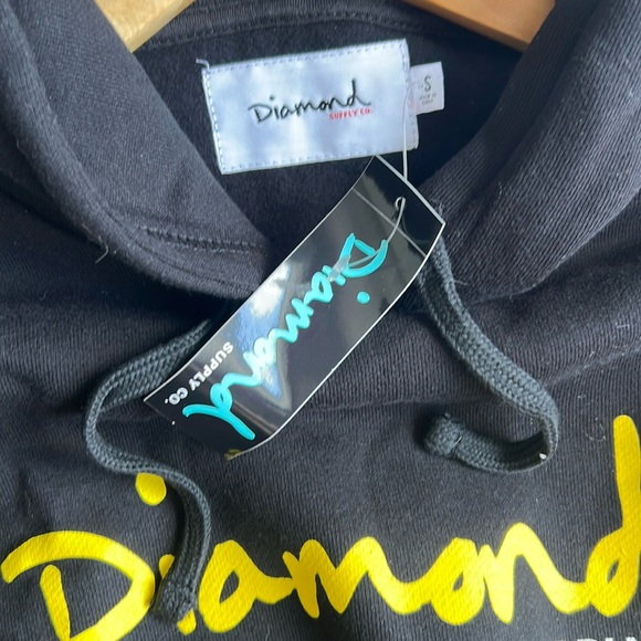 NEW DIAMOND SUPPLY CO. men's reflection hoodie in black NWT unisex pull on - Picture 7 of 13